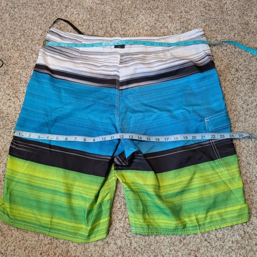 O'NEILL Mens Swim suit, size 36, classic striped bathing trunks; surfer, skater